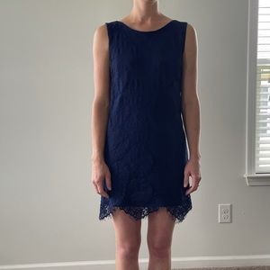 Navy lace shift dress